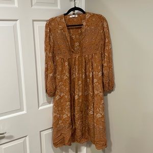 Burnt Orange cute long sleeve dress